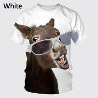 New Fashion 3d Retro Donkey Print T-shirt for Men and Women Animal Print Short-sleeved Summer Round Neck Casual Shirt T-shirt