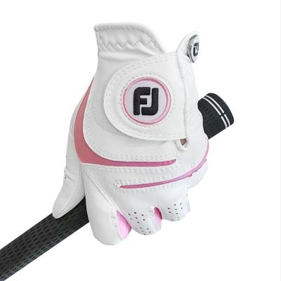 Footjoy ถุงมือกอล์ฟผู้หญิงมือทนต่อการเสียดสีไม่ลื่นระบายอากาศของถุงมือกอล์ฟถุงมือหนังสำหรับเล่นกอล์ฟ