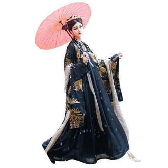 hanfu-bronzing-เสื้อแขนใหญ่คู่สูทสีดำคอไขว้หน้าอกหน้าอกเอวกระโปรงเครื่องแต่งกายโบราณ-beifu-my-8-9