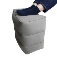 ♝✳❆ 3 Layers Inflatable Travel Foot Rest Pillow Airplane Train Car Foot Rest Cushion Like Storage Bag Dust Cover Inflatable Pillow