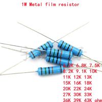 20pcs 1W Metal film resistor 1 6.2K 6.8K 7.5K 8.2K 9.1K 10K 11K 12K 13K 15K 16K 18K 20K 22K 24K 27K 30K 33K 36K 39K 43K ohm