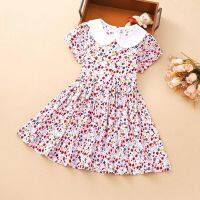 2023 New Kids Summer Dresses 90-140CM Floral Girls Dress  by Hs2023