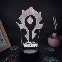 World Of Warcraft Game Horde Flag LOGO Lamp Led RGB Night Lights Cool Gift For Friend Gaming Room Table Colorful Mark Decoration