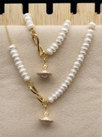 VIVIENNE WESTWOOD High Version Removable Natural Freshwater Pearl Pink Saturn Necklace Bracelet--C8095