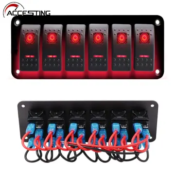 12-24V Modified Switch Control Panel 2-position Rocker Switch with LED  Light Rocker Switch Panel