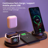 6 in 1 Wireless Charger Base Fast Wireless Charging Stand, Suitable for AndroidType-C USB Mobile Phone 10W Qi Fast Charging