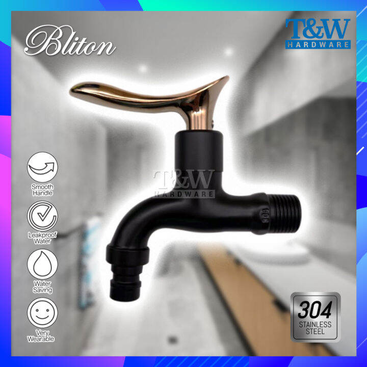 BLITON Heavy Duty Matte Black Rose Gold SUS304 Stainless Steel Faucet