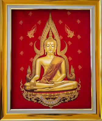 กรอบรูปมงคลผ้ากำมะหยี่พระพุทธชินราช ขนาด 50x60 ซม. กรอบรูปของฝาก ของขวัญ ของที่ระลึก