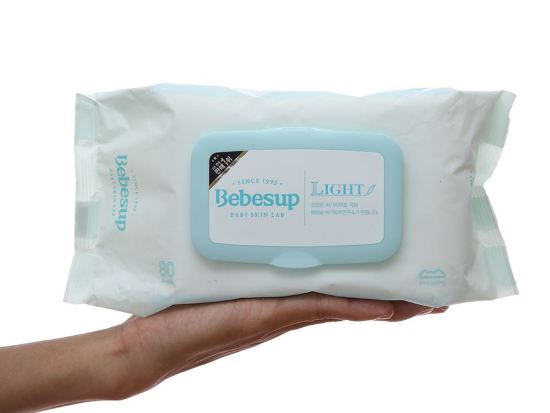 Sỉ thùng 10 gói khăn giấy ướt không mùi cho bé sơ sinh bebesup hàn quốc - ảnh sản phẩm 1