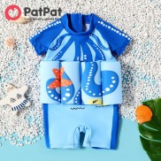 PatPat Childlike Marine Animal Print Floatation Swimsuit for Baby Boy