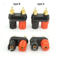 Dual 4mm Banana Plugs Couple Terminals Plug Jack Socket Binding Post Red Black Connector Amplifier Speaker DIY Connectors L1 YB1TH