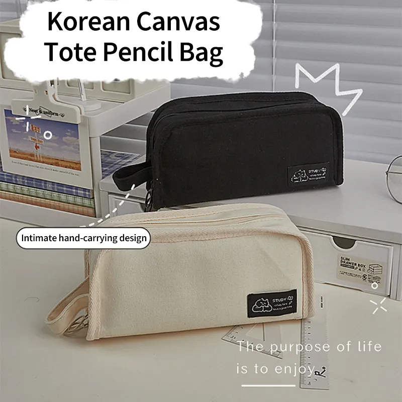 Large Capacity Pencil Bag Aesthetic School Cases Girl Korean