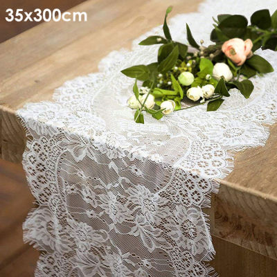 ผ้าคลุมโต๊ะตกแต่งโต๊ะอาหารค่ำสำหรับงานแต่งงานผ้าปูโต๊ะปักลายดอกไม้โบราณ10ฟุตสีขาว/ดำสำหรับงานแต่งงาน