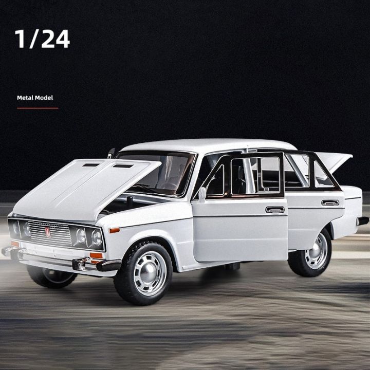 รถโลหะผสมตำรวจของ-n-lada-2106ไดคัทโมเดลรถของเล่นเสียงและไฟของเล่นเด็กของสะสมของขวัญวันเกิด