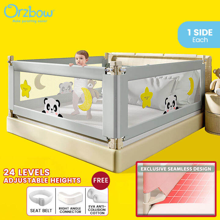 Orzbow Vertical Lift Baby Bed Rail Adjustable Kids Playpen Safety Bed