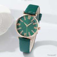 ⌚ นาฬิกา นาฬิกาแฟชั่นสตรีสีทึบเลือกได้หลายสีแฟชั่นโรมพร้อมนาฬิกาผู้หญิงระดับเพชร