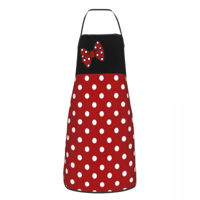 Polka Dot Bow Minnie Pattern Apron Kitchen Chef Cooking Baking Bib Men Women Cartoon Mouse Tablier Cuisine for Gardening