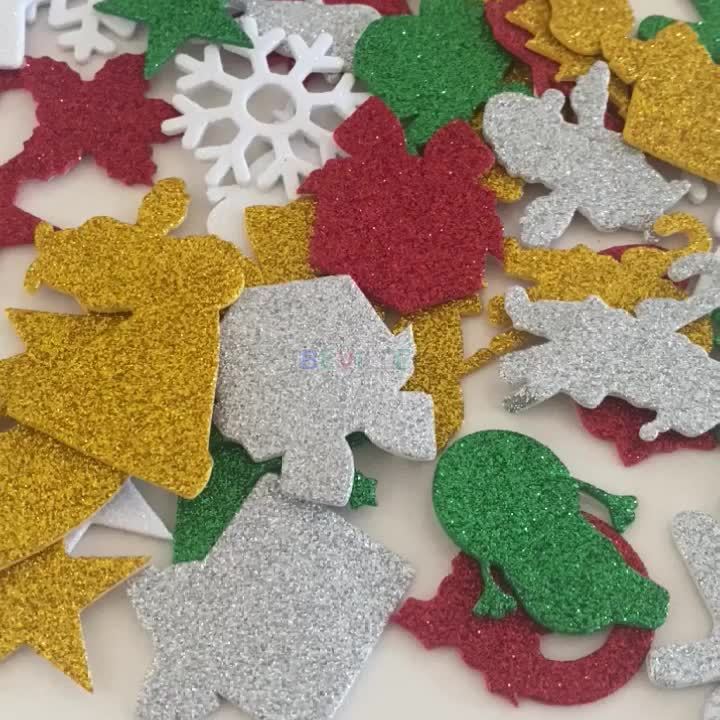 1bag/lot Glitter Winter Snowflake Christmas Tree Foam Stickers