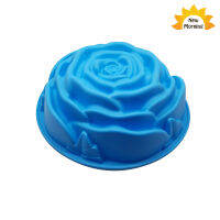 New Morning พิมพ์เค้กซิลิโคนรูปดอกกุหลาบสีฟ้า 24 cm Rose-shaped SILICONE BAKE MOLD-Blue