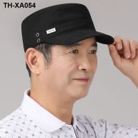 Hat Mens Flat Cap Spring and Autumn Outdoor Peaked Hat Mens Middle-aged and Elderly Thin Short-tongued Sun Hat Dad and Grandpa