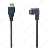 【In-demand】 CarbonCOPY สายเคเบิลมินิ HDMI ขั้วต่อมินิ HDMI เป็นสายเอชดีเอ็มไอ90องศาที่ทำมุมด้านขวาเพื่อขึ้น/ลง/ซ้าย/ขวาสำหรับจอภาพวิดีโอ DSLR กล้องจอแอลซีดี0.5เมตร