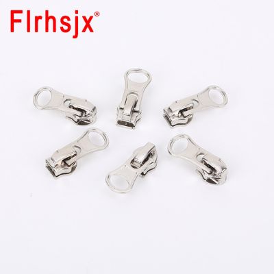 ▣✌ 10PCS Zip Fastener Repair Kit Silver 5 Zipper Slider Replacement Metal Zip Puller Zipper Pull Replacement for Clothes Jacket