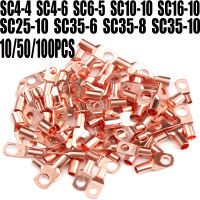 10/50/100pcs ทองแดง Lug แหวนตัวเชื่อมต่อสายไฟ Bare สายไฟฟ้า CRIMP TERMINAL SC6-5 SC10-10 SC16-10 SC25-10 SC35-8 SC35-10-Jiieu