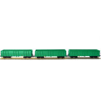 3pcs HO Scale 1:87 High-side Gondola Car Green Wagon Rolling Stock Railway Container Carriage Freight Car C8742