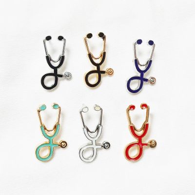 Doctors Nurses Mini Stethoscope Brooches Pins Jackets Coat Lapel Pin Bag Button Collar Badges Gifts Medical Jewelry