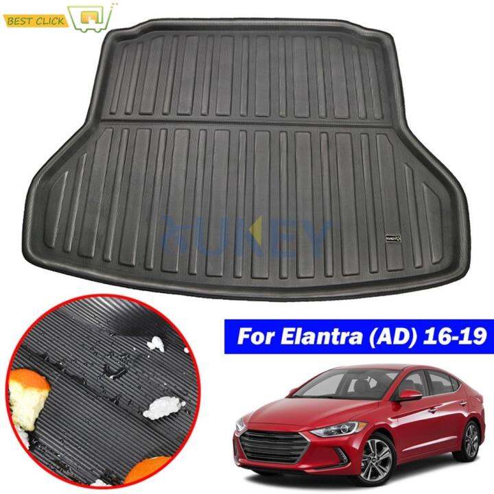 สำหรับ-hyundai-elantra-avante-ad-2016-2017-2018-2019แผ่นรองกระโปรงหลังรถที่เก็บของท้ายรถซับพื้นอุปกรณ์ป้องกันรถพรมสำหรับรถยนต์