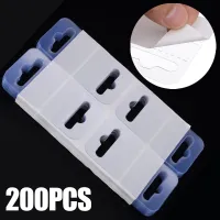 Mayitr 200pcs PVC Plastic Hang Hanging Tab Hooks Merchandise Package Box Bag Hangers Peghooks Display Adhesive Sheet 4.5x4cm