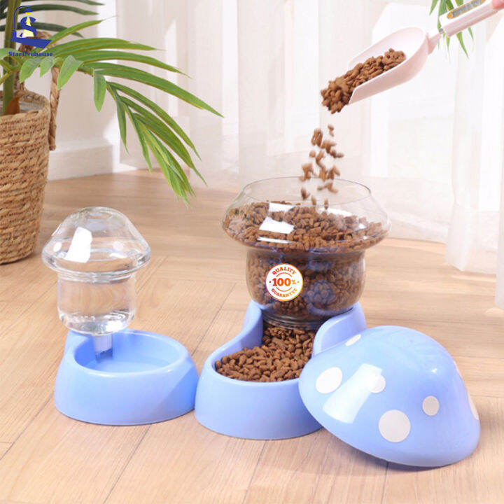 1.8l Pet Automatic Feeder Mushroom Type Antitipping Food Bowl Drinking