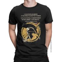 Mens The Spartan Epitaph T Shirt Sparta Helmet Pure Cotton Tops Casual Classic Crewneck Tee Shirt Plus Size T-Shirts