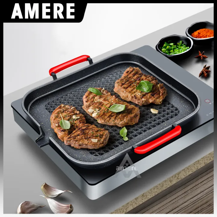 Ready Stock Korean Induction Cooker Grill Pan Teppanyaki Nonstick Grill