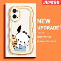 เคส JIUMOO สำหรับ OPPO เคส A36 A76 A96น่ารักจาก Sanrio Pochacco ลายครีมเคสโทรศัพท์แบบใสนิ่มเคสซิลิโคนแฟชั่นเคสป้องกันโปร่งใสกันกระแทกเลนส์กล้องถ่ายรูป