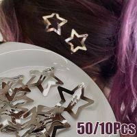 【cw】 50/10Pcs Star Hairpin Hair Alloy Punk Barrette Pin Filigree Metal Accessories 1