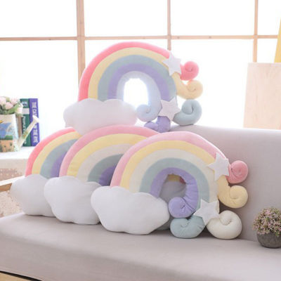 Plush Pillow Sofa Rainbow Cushion Sleeping Pillow Cloud Moon Decoration Home Toy