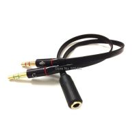 1 Female to 2 male Headphone Earphone 3.5mm Audio Cable Micphone Splitter Adapter Connected Cord Cable Headphones Accessories