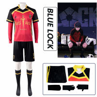 Blue Lock Anime Cosplay Costume Red T-shirt Shorts Bastard Munchen Ness Kaiser Isagi Yoichi Kurona Cosplay Costumes 4PCS for Men