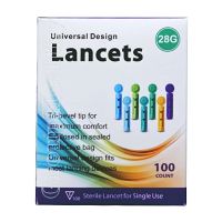 Universal Design Lancets (28G) เข็มเจาะเลือด สำหรับปากกา ใช้ได้กับปากกาเจาะเลือดหลายยี่ห้อ (100 ชิ้น) [1 กล่อง]