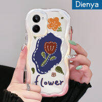 Dienya เคสสำหรับ Realme 10ชิ้นเคสลายดอกกุหลาบสวยงามมีสไตล์สีสันสดใสขอบคลื่นเนื้อครีมเคสซิลิโคนใสกันกระแทกเคสโทรศัพท์โปร่งใส