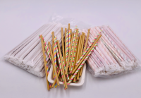 (100 ชิ้น) หลอดกระดาษมาตรฐาน (Paper Straw) แบบคละสี ขนาด 6x197 มม. เกรดพรีเมี่ยม วัสดุธรรมชาติ 100% บรรจุซอง