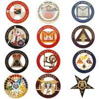 Freemason สติกเกอร์ตราติดรถ Masonic โลหะอดีตต้นฉบับอัศวินเทมพลาร์มหาปุโรหิต YORK Ritetpersonality ป้ายอัศวินธุรกิจ