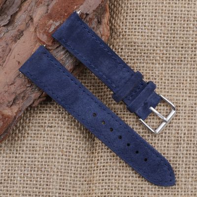 Tali Jam Tangan Suede 18 19 20 21 22Mm Gelang Jam Tangan Pengganti Kulit Asli Cokelat Biru Aksesori Jam Tangan Nyaman Dipakai D