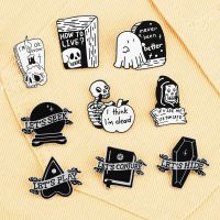 【DT】hot！ 9 Styles Punk Humorous Enamel Pins I THINK IM DEAD Brooches Men Decoration Lapel Pin Badges New