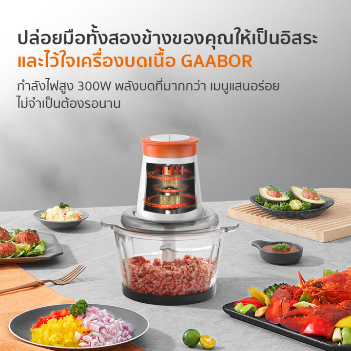 gaabor-2-ลิตร-เครื่องบดอาหาร-300w-เครื่องปั่นพริก-เครื่องบดหมู-เครื่องบดสับ-เครื่องปั่นอาหาร-meat-grinder-gj-m30a-เครื่องใช้ไฟฟ้าในครัวขนาดเล็ก-เครื่องแกง