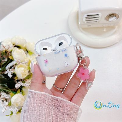 เคสหูฟัง กันกระแทก ลายดอกไม้จิ๋ว พร้อมจี้ สําหรับ AirPods 2nd Generation 3 1 2