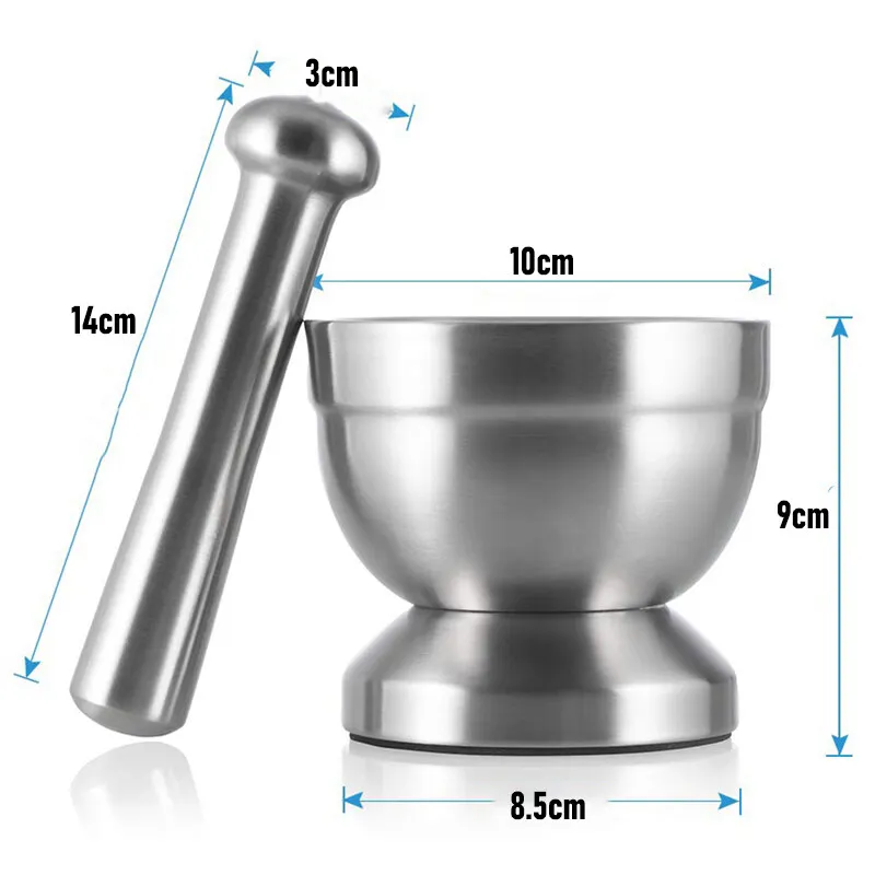 MEDca Pill Crusher 304 Food Grade Stainless Steel Mortar Pestle Medicine  Grinder Set 