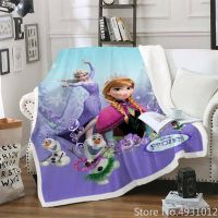 BLANKET BLANKET แช่แข็งเจ้าหญิงรูป Elsa ผ้าห่ม3D พิมพ์ Sherpa ผ้าห่มโซฟาหน้าแรกสิ่งทอสาววันหยุดของขวัญ