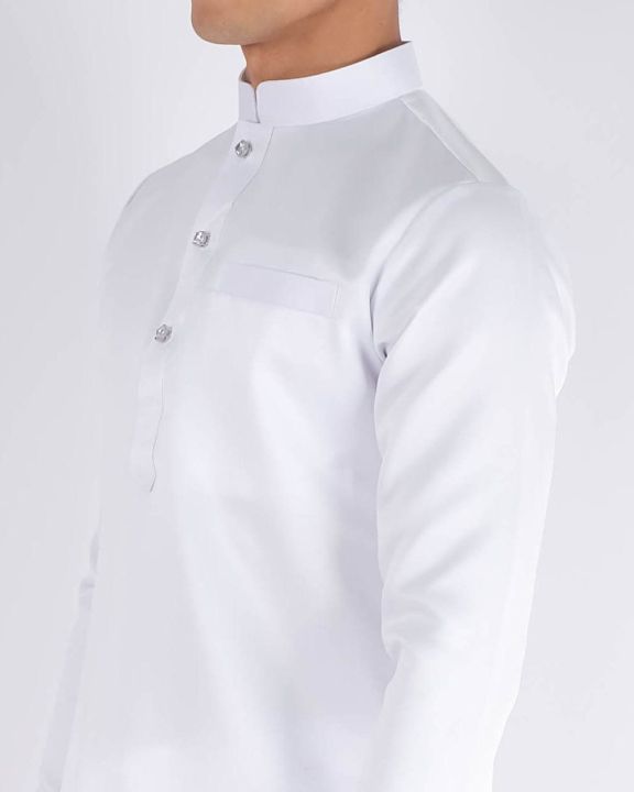 Baju Melayu Pure White by ADNAA | Lazada